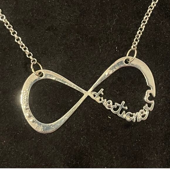 One Direction Silver Plated Plane & Infinity Pendant Adjustable Necklace - Picture 2 of 4
